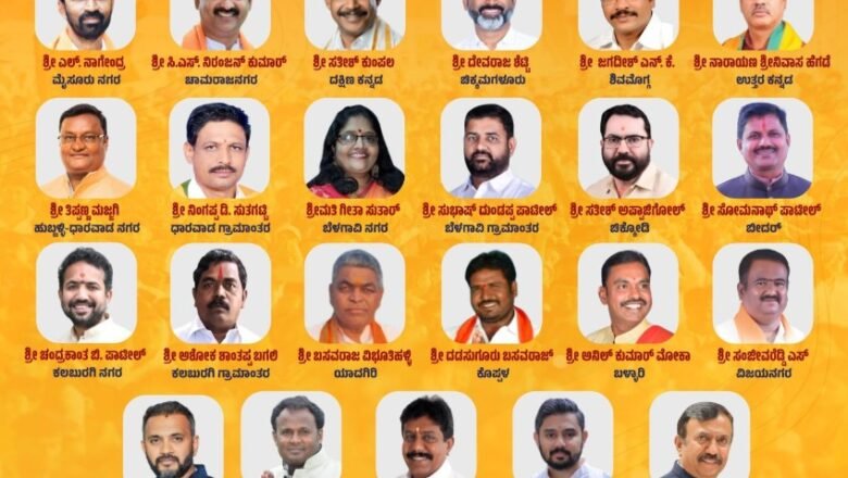 ಬಿಜೆಪಿ ನೂತನ ಜಿಲ್ಲಾಧ್ಯಕ್ಷರ ನೇಮಕ: ಹೊಸ ಸಾರಥಿಗಳ ಪಟ್ಟಿ ಇಲ್ಲಿದೆ