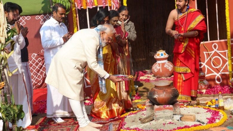 ಸಂಕ್ರಾಂತಿ ಸಡಗರ: ಸಂಪುಟ ಸಹೋದ್ಯೋಗಿ ಮನೆಯಲ್ಲಿ ಪೊಂಗಲ್ ಆಚರಿಸಿದ ಮೋದಿ